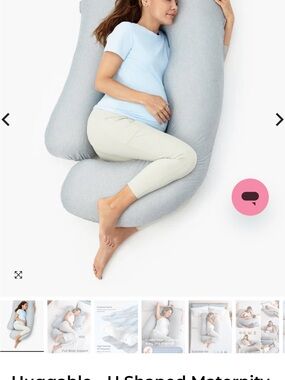 U-Shaped Maternity Body Pillow - Light Gray